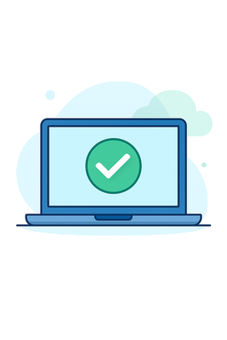 Healthy computer with zero issues (transparent illustration)